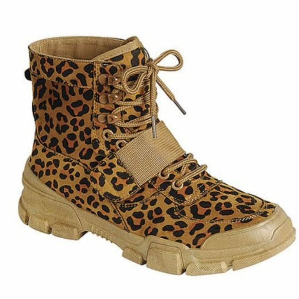 New Women's Leopard Pattern Ankle Boots